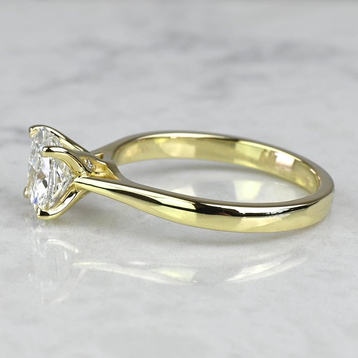 1.50 Carat Lab Created Cushion Diamond Petal Prong Engagement Ring