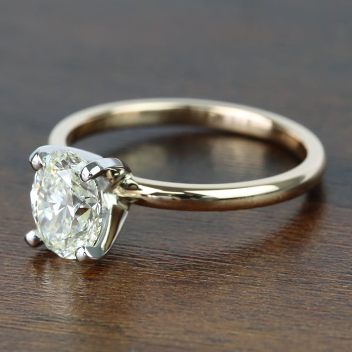 1.51 Carat Rose Gold Oval Solitaire Engagement Ring