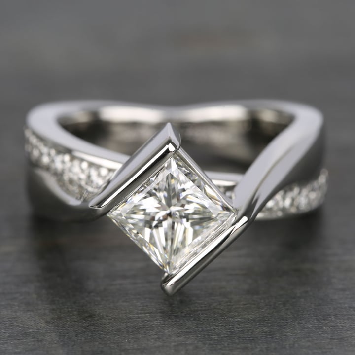 Bezel set princess cut sale diamond rings