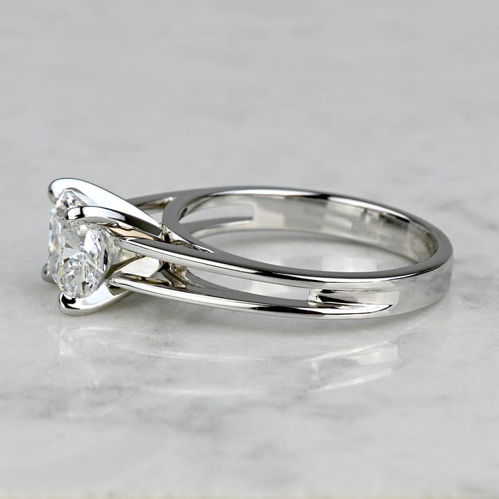 2.40 Carat Lab Created Cushion Diamond Split Shank Engagement Ring