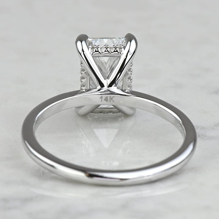 14k White Gold Radiant Cut Lab Created 2 Ct Diamond Womens Halo Engagement  Ring