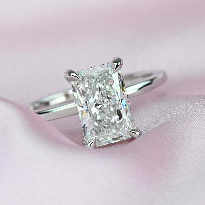 2.50 Carat Lab Created Radiant Diamond Hidden Halo Engagement Ring