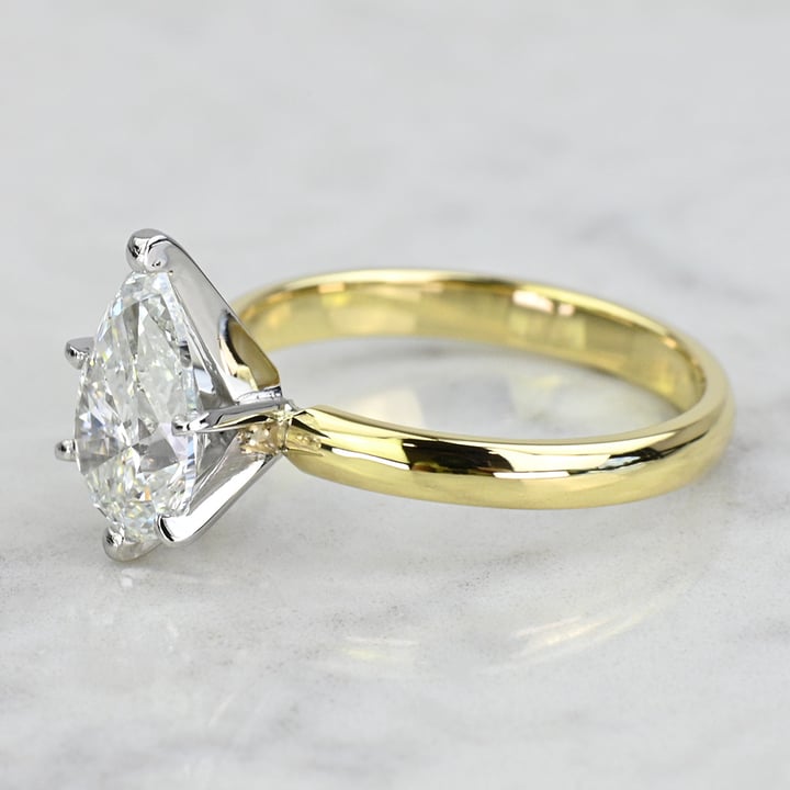 2 Carat Lab Created Pear Diamond Six-Prong Yellow Gold Solitaire ...