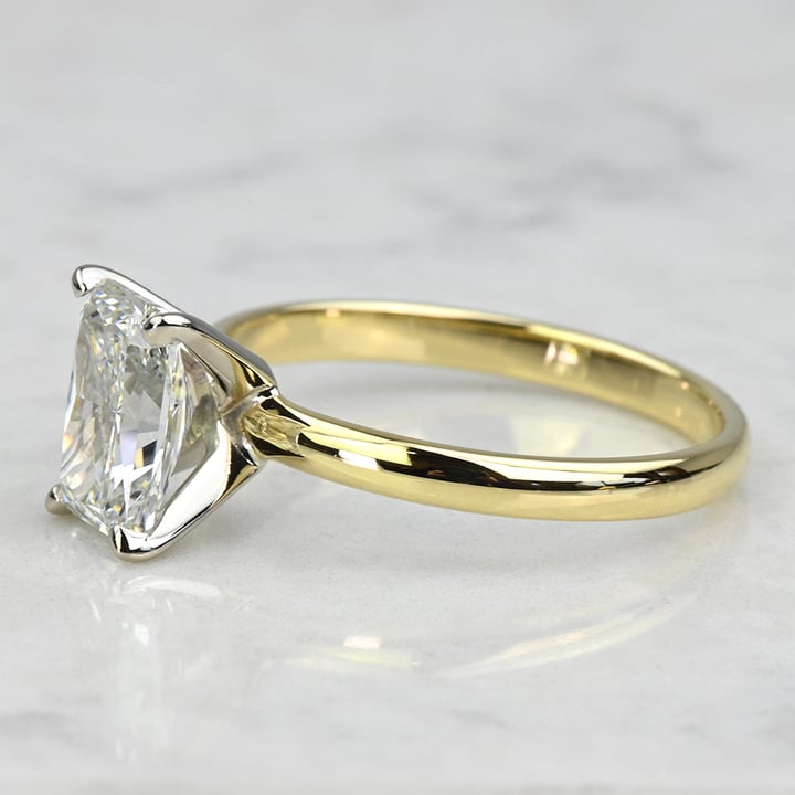 2 Carat Lab Created Radiant Diamond Classic Yellow Gold Solitaire ...