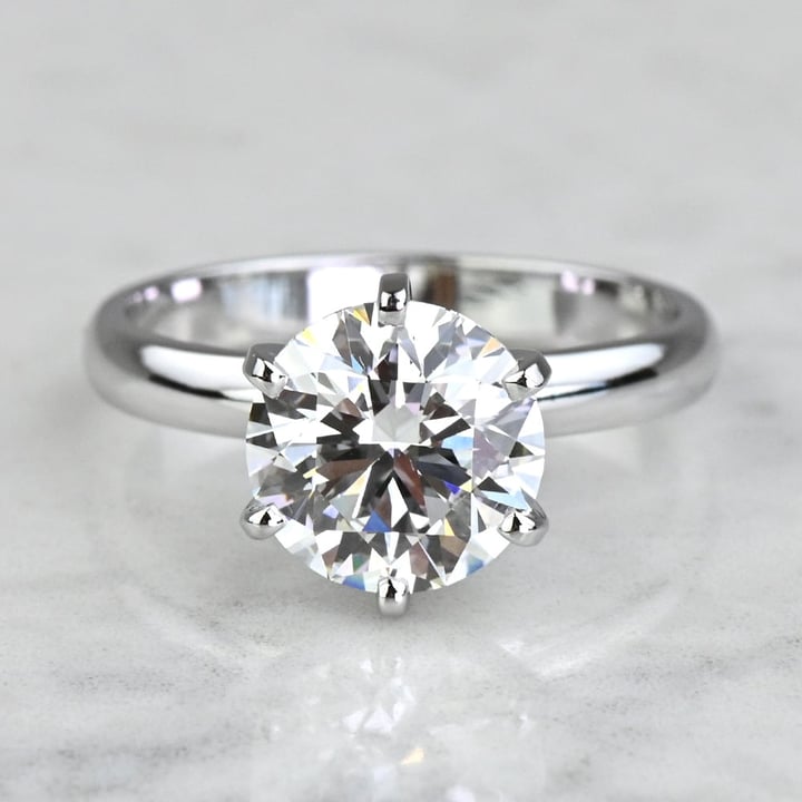 2 Carat Lab Created Round Diamond Six-Prong Solitaire Engagement Ring