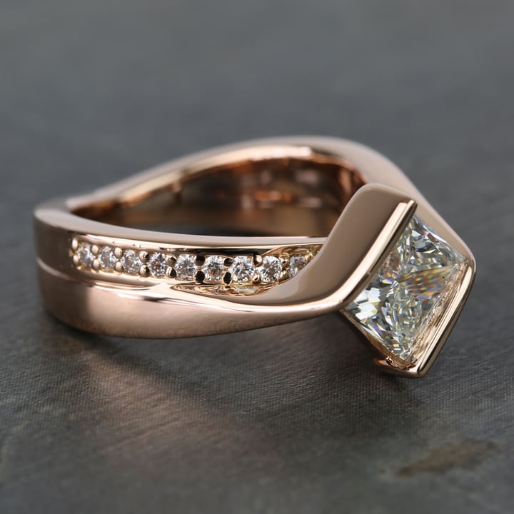 Rose: 2 carat princess cut diamond engagement ring