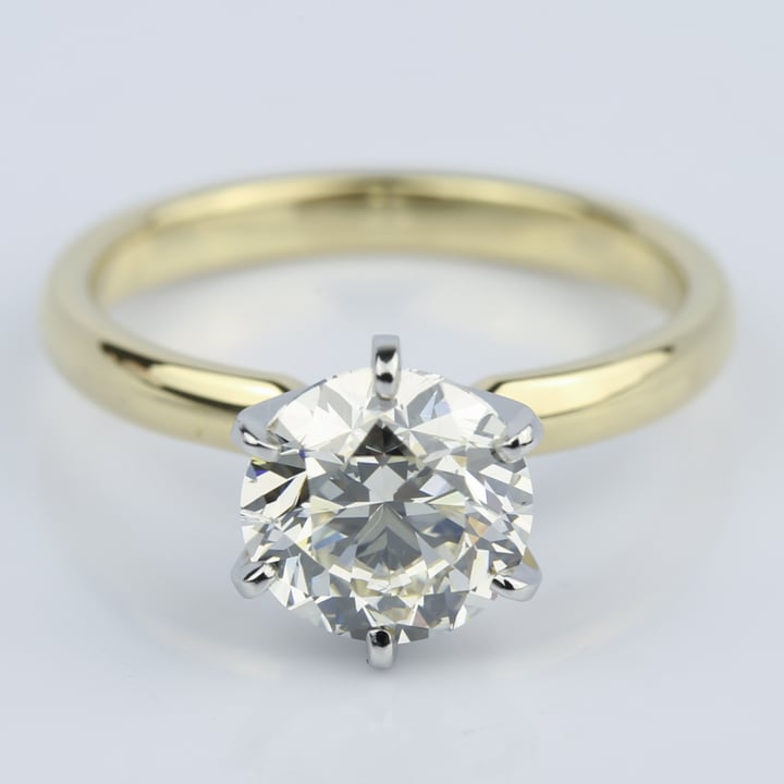 2 Carat Round Diamond Six-Prong Solitaire Engagement Ring