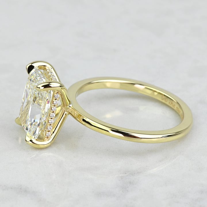 3.50 Carat Lab Created Radiant Diamond Hidden Halo Engagement Ring