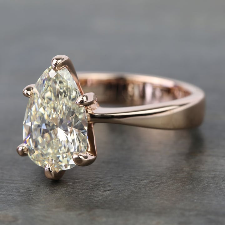 Pear Shaped Engagement Ring/ Pear Shaped Moissanite Ring/ 4.0 Carat Pear Shape Wedding Ring/ Pear Cut Ring/ Pear Shaped Solitaire Ring 13