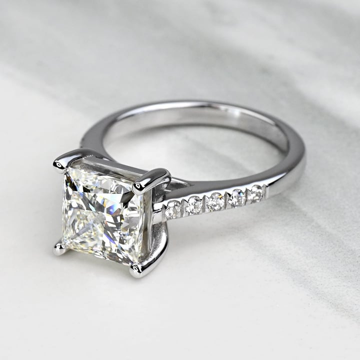 4 Carat Lab Created Princess Diamond Trellis Engagement Ring