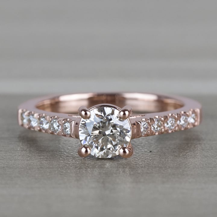 Classic 1 Carat Rose Gold Trellis Diamond Engagement Ring