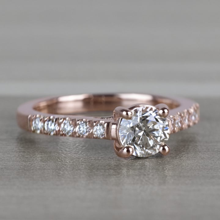 Classic 1 Carat Rose Gold Trellis Diamond Engagement Ring