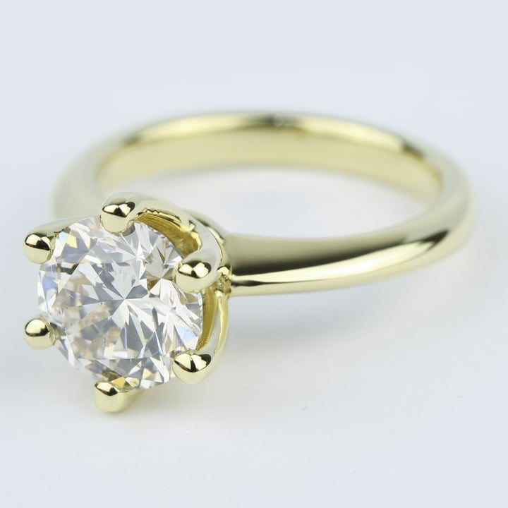 Classic Engagement Ring with M Color Diamond (2 Carat)