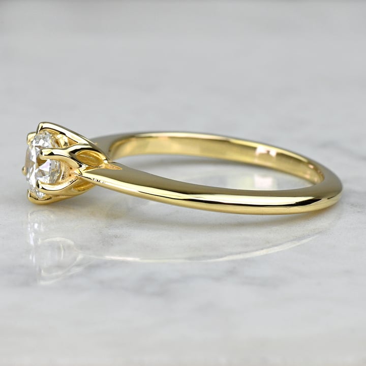 Custom Blooming Knife Edge Diamond Ring