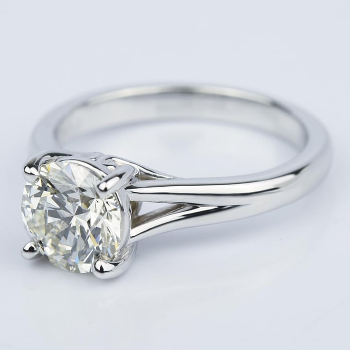 Split-Shank Solitaire Diamond Engagement Ring