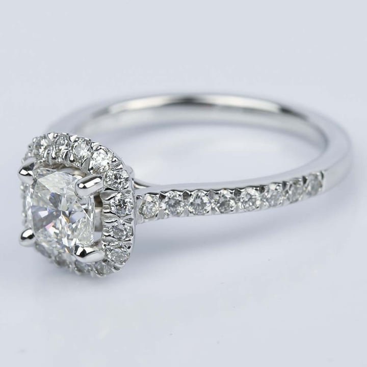 Cushion Cut Diamond Micropavé Engagement Ring