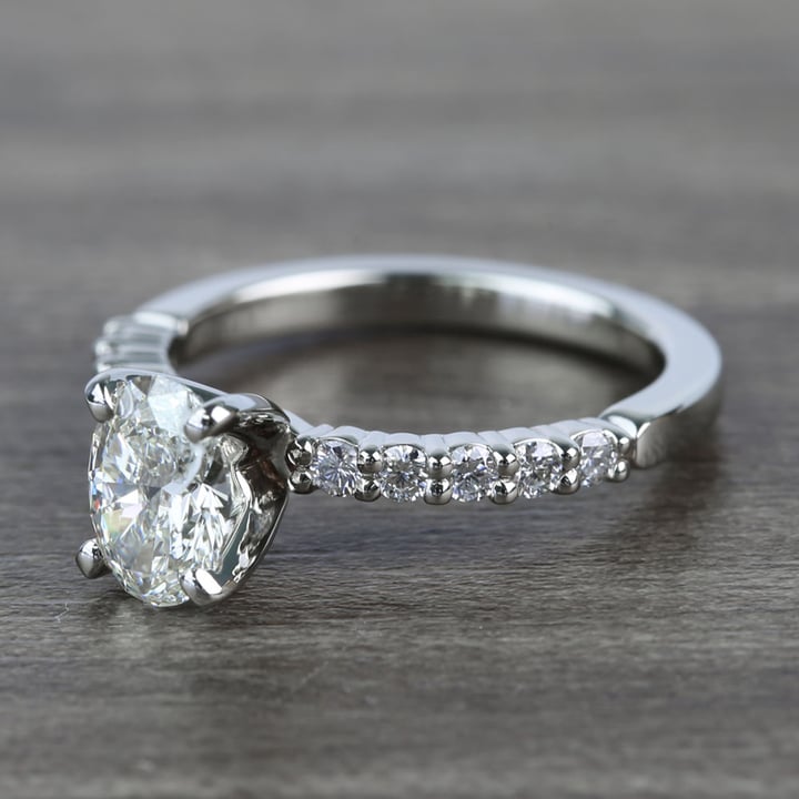 Delicate Shared-Prong 0.72 Carat Oval Diamond Engagement Ring