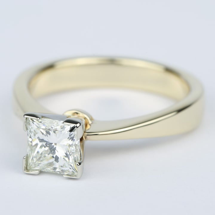 Tapered Diamond Ring In Gold | 1.40 Ct Princess Diamond