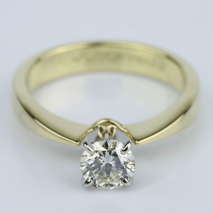 M Color Diamond Engagement Ring In 18k Gold (0.70 Ct.)