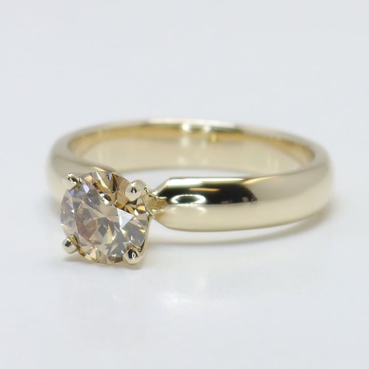 1 Carat Fancy Brown Diamond Engagement Ring In Gold