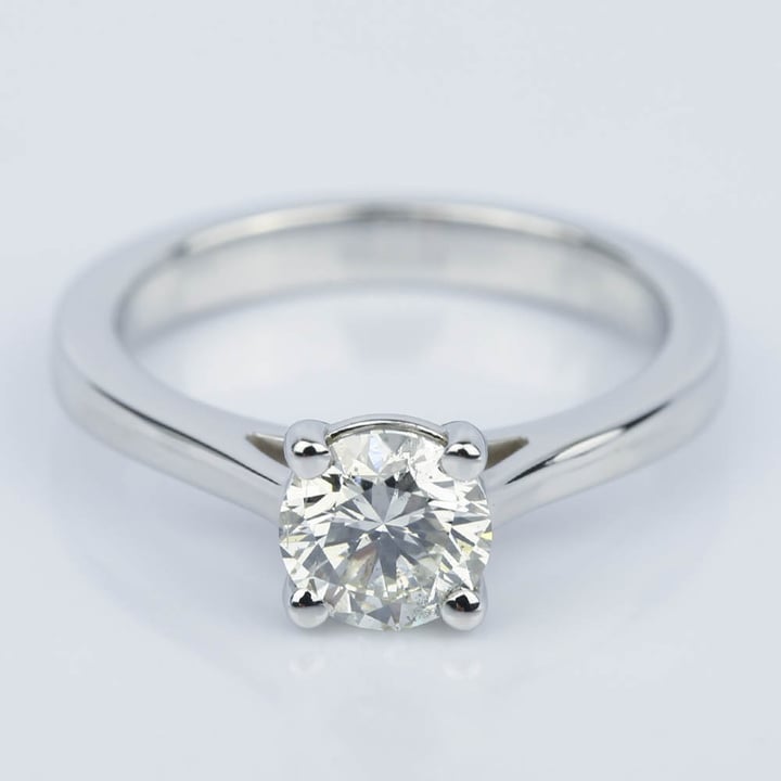 Oval Petite Four Prong Solitaire Diamond Engagement Ring