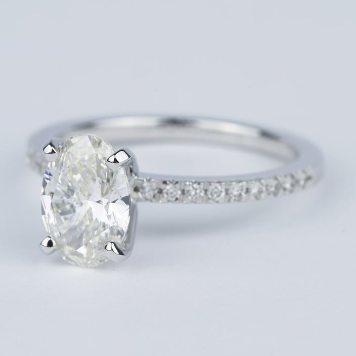 Petite pave clearance engagement ring