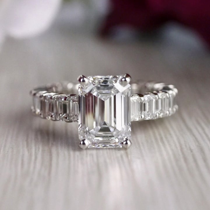 Excellent Eternity Inspired Emerald Cut Diamond Ring 4937