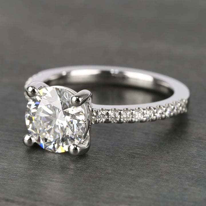 E Color Diamond Ring Within Scalloped Platinum (1.80 Ct.)