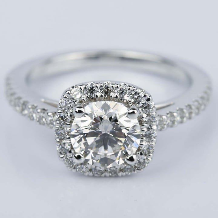 Round diamond with square on sale halo