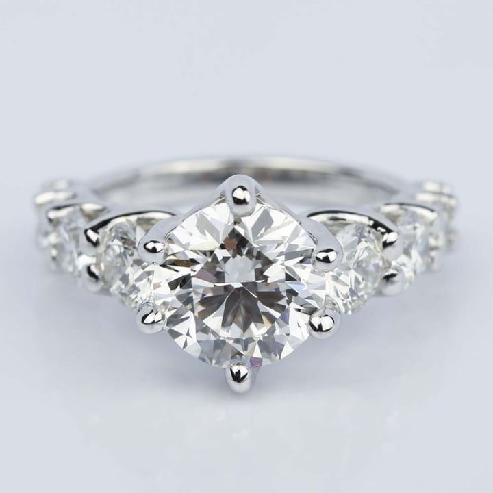 Nine Stone Diamond Ring In White Gold