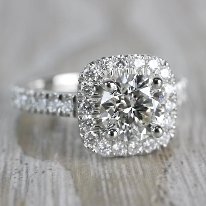 Rounded Square Halo Engagement Ring