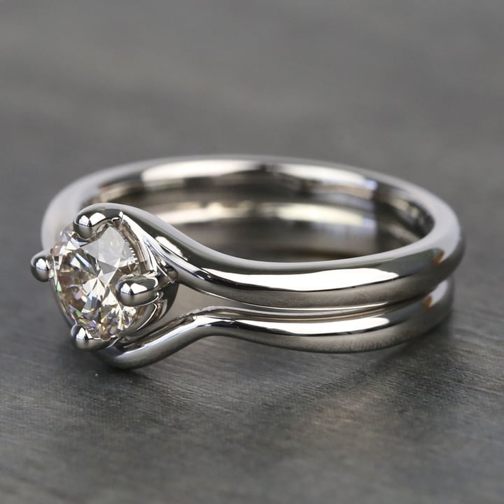 Swirl Engagement Ring With Wedding Band | Matching Set