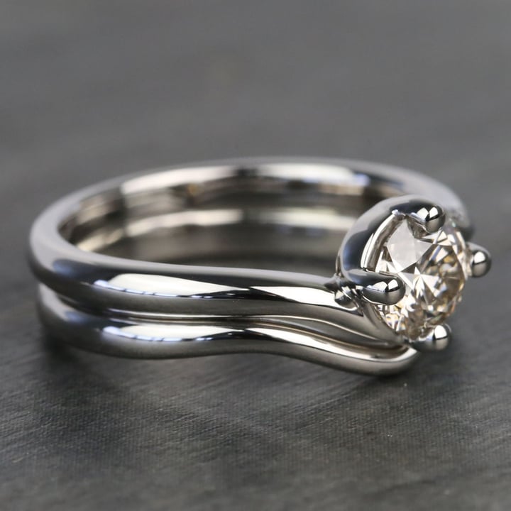 Swirl Engagement Ring With Wedding Band | Matching Set