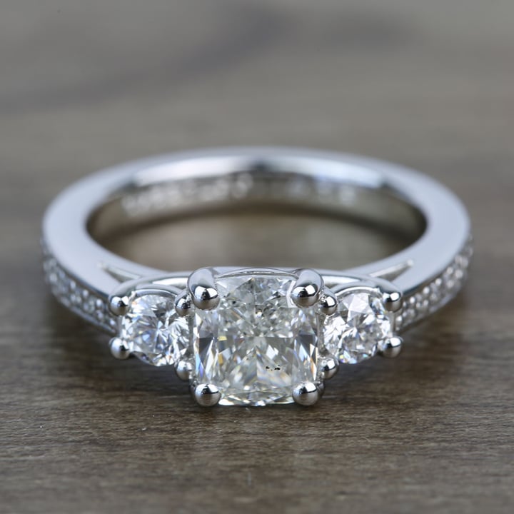 1.5 Carat Three Stone Diamond Ring In Platinum