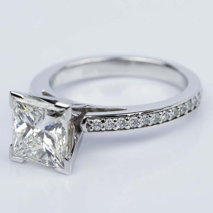 2.46 Carat Princess Cut Diamond Engagement Ring