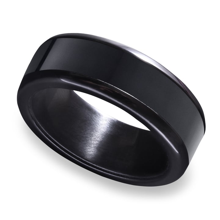 Actaeon Zirconium Elysium Ring (8mm) | Elysium Black Diamond Rings