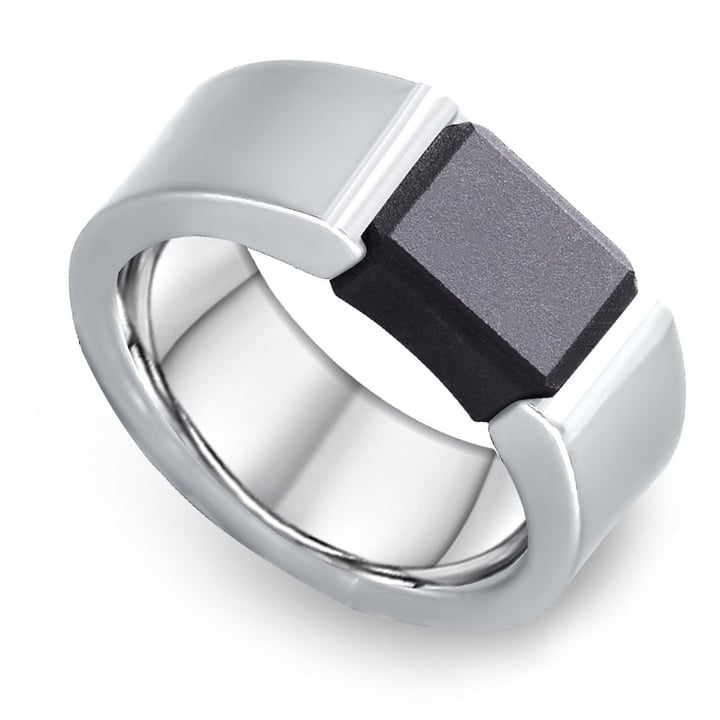 Sterling silver black diamond tension ring