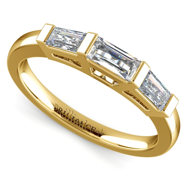 Baguette wedding band 2024 yellow gold