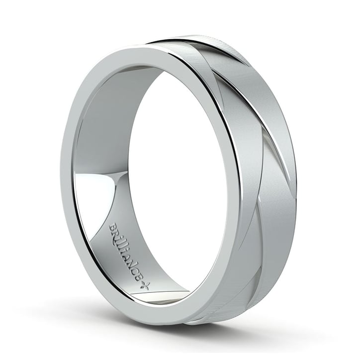 Braided Mens Wedding Ring In Platinum 6mm