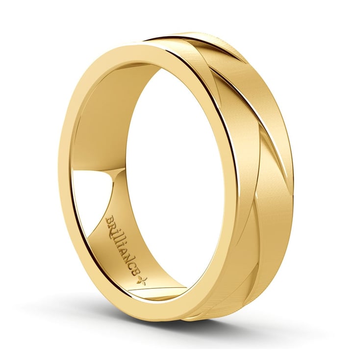 Braided Men's Wedding Ring In White Gold (6mm)