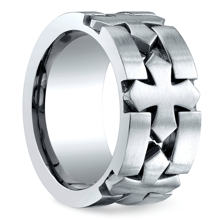 Celtic Cross Men's Wedding Ring in Cobalt (10mm)