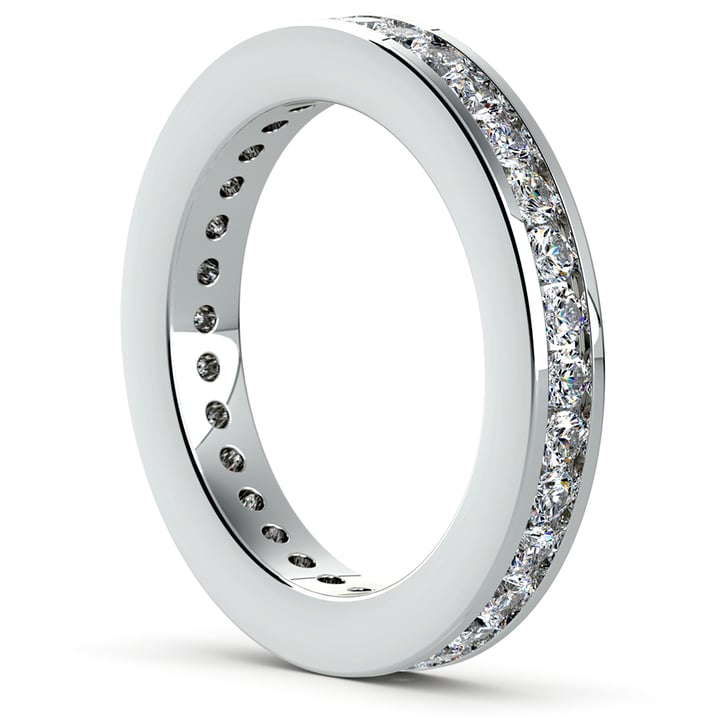 Diamond Channel Set Eternity Ring In White Gold (1 ctw)