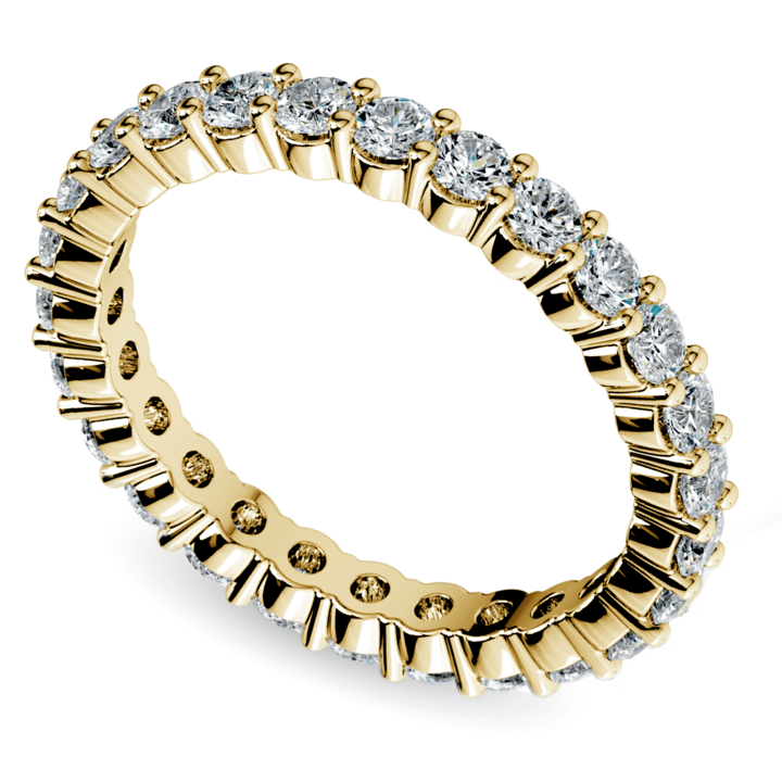 Classic 1 Carat Prong Set Diamond Eternity Ring In Yellow Gold