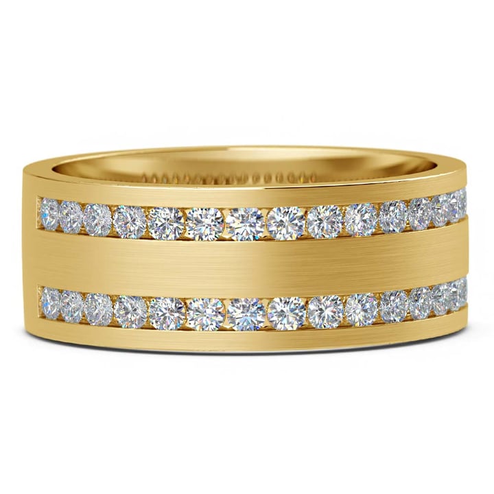 Yellow Gold and Cognac Diamond Man's Wedding Ring - DiamondNet