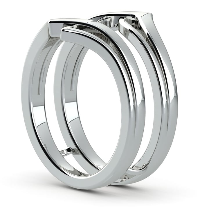 Double Chevron Ring Guard In 950 Platinum