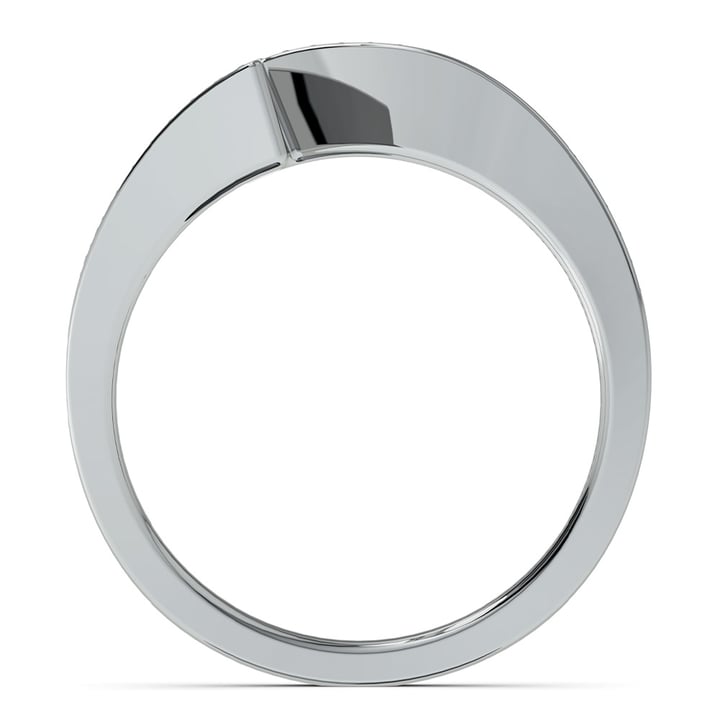 Contemporary Bypass Engagement Ring Setting in White Gold