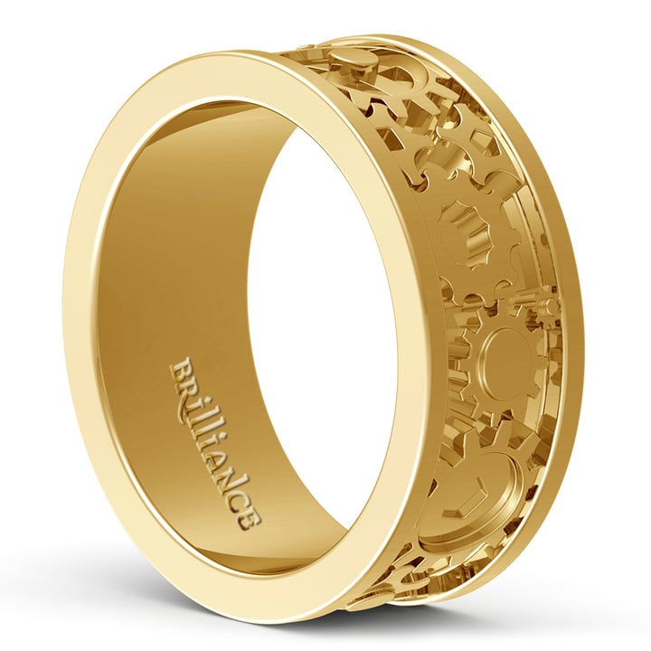 Braided Men's Wedding Ring in Yellow Gold