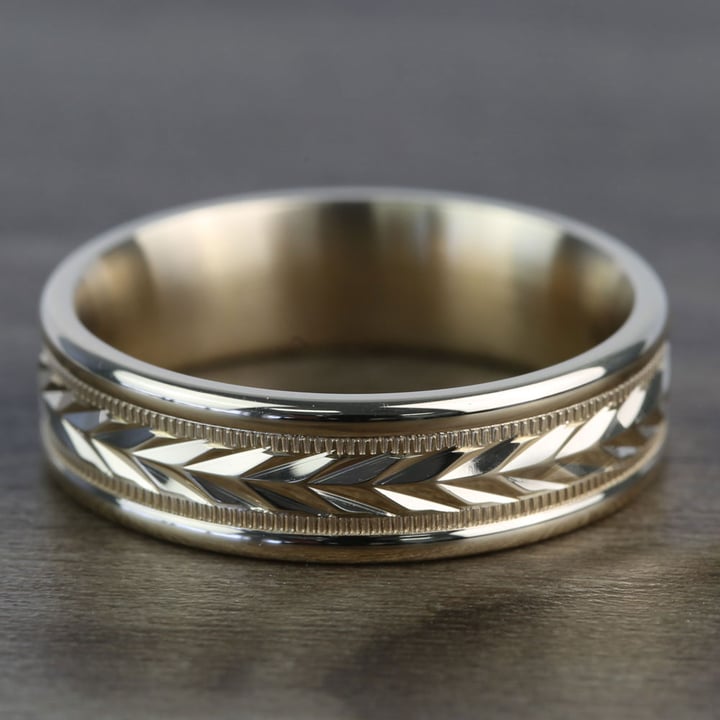 Braided Men's Wedding Ring in Yellow Gold
