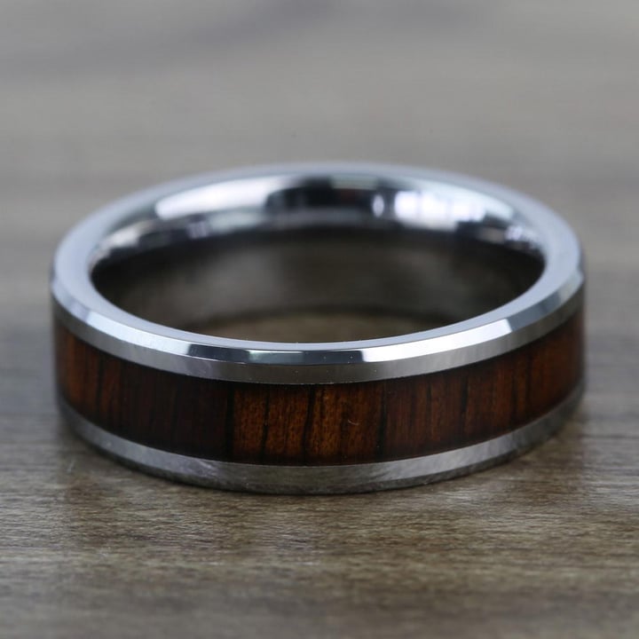 Hawaiian Koa Wood Ring | Wedding Band | Titanium & Koa | Best Koa Wood Guaranteed 6mm / 8.5 / Titanium & Koa