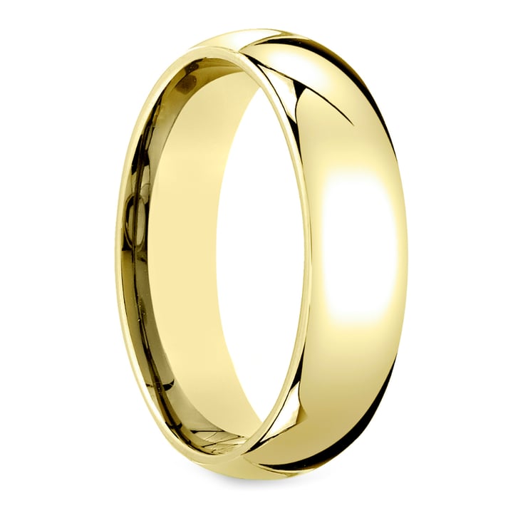 Mid-Weight Men's Wedding Ring in 14K Yellow Gold (6mm)